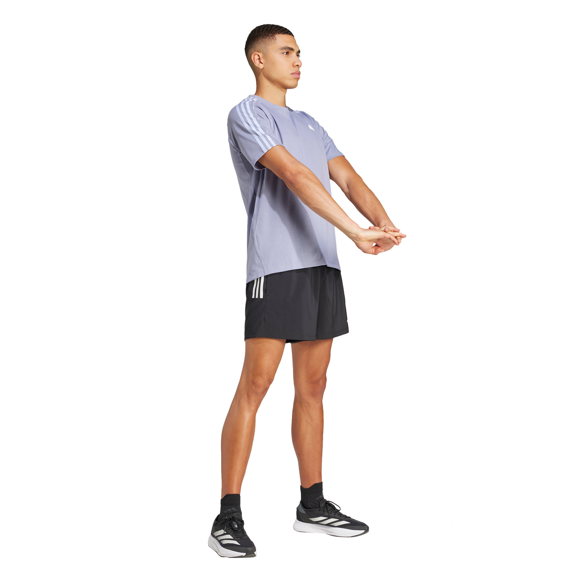 Adidas Own the Run 3-Stripes Tee Silver Violet