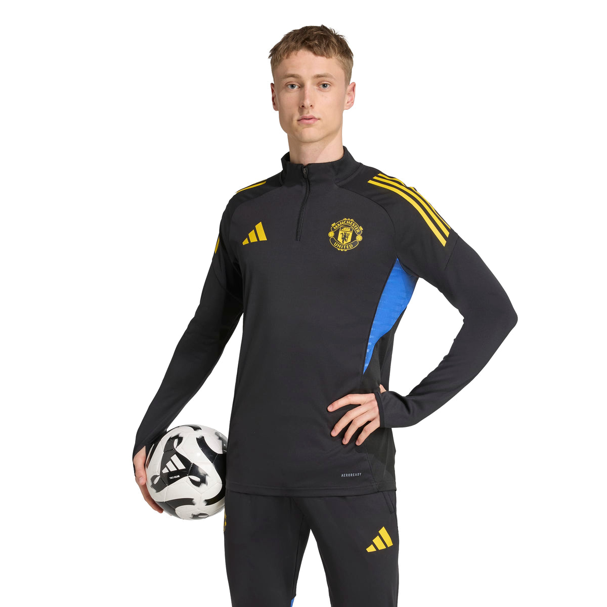 Adidas Manchester United Tiro 25 Competition Training Top Black / Hi-Res Blue