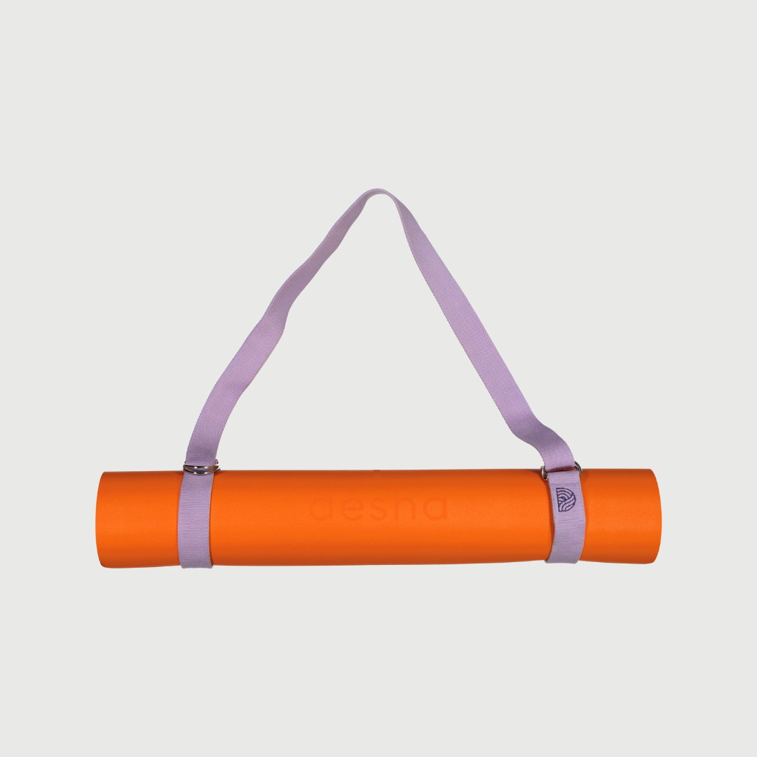 Premium Lilac Cotton Yoga Strap &amp; Mat Carrier for Effortless Transport