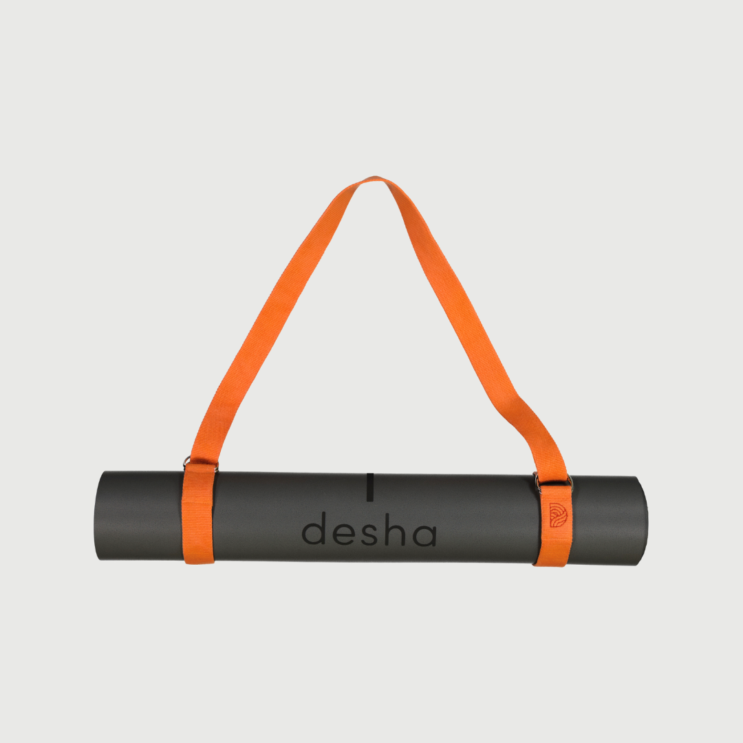 Premium Burnt Orange Yoga Mat Carrier Strap - 100% Cotton, Adjustable, Durable