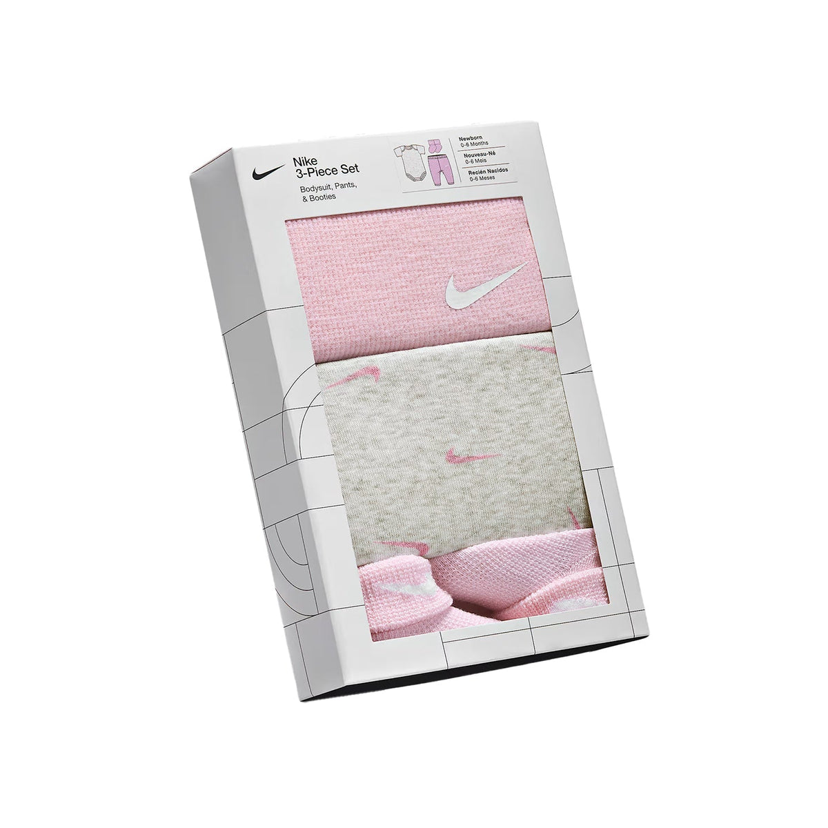 Nike NHN 3 Piece Bodysuit &amp; Waffle Pant - Pink Foam