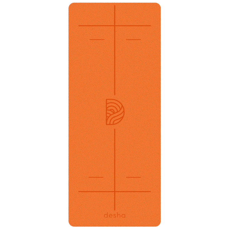 Desha Eco-Friendly Burnt Orange Yoga Mat: High-Grip, Non-Slip, Alignment Guide