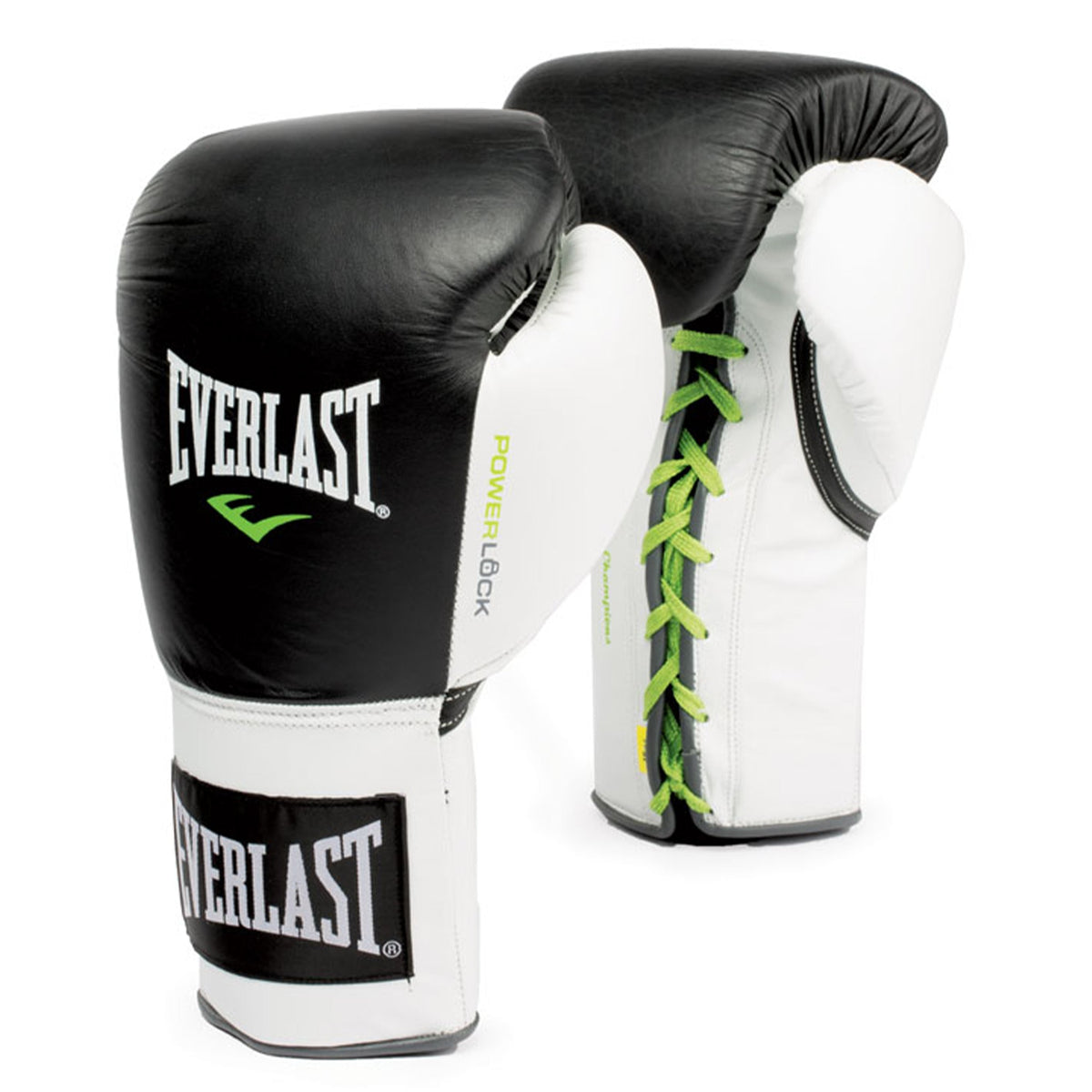 POWERLOCK PRO LACED LEATHER TRAINING GLOVES - BLACK &amp; WHITE