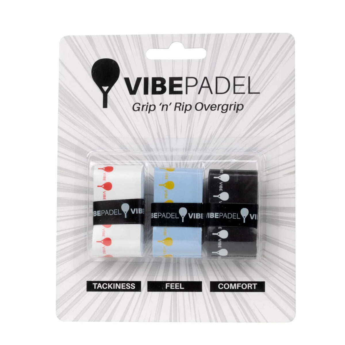 Vibe Padel Grip &#39;n&#39; Rip Overgrips - Mixed Vibes
