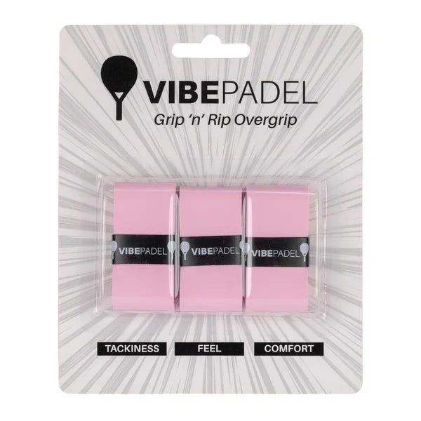 Vibe Padel Grip &#39;n&#39; Rip Overgrips - Pink