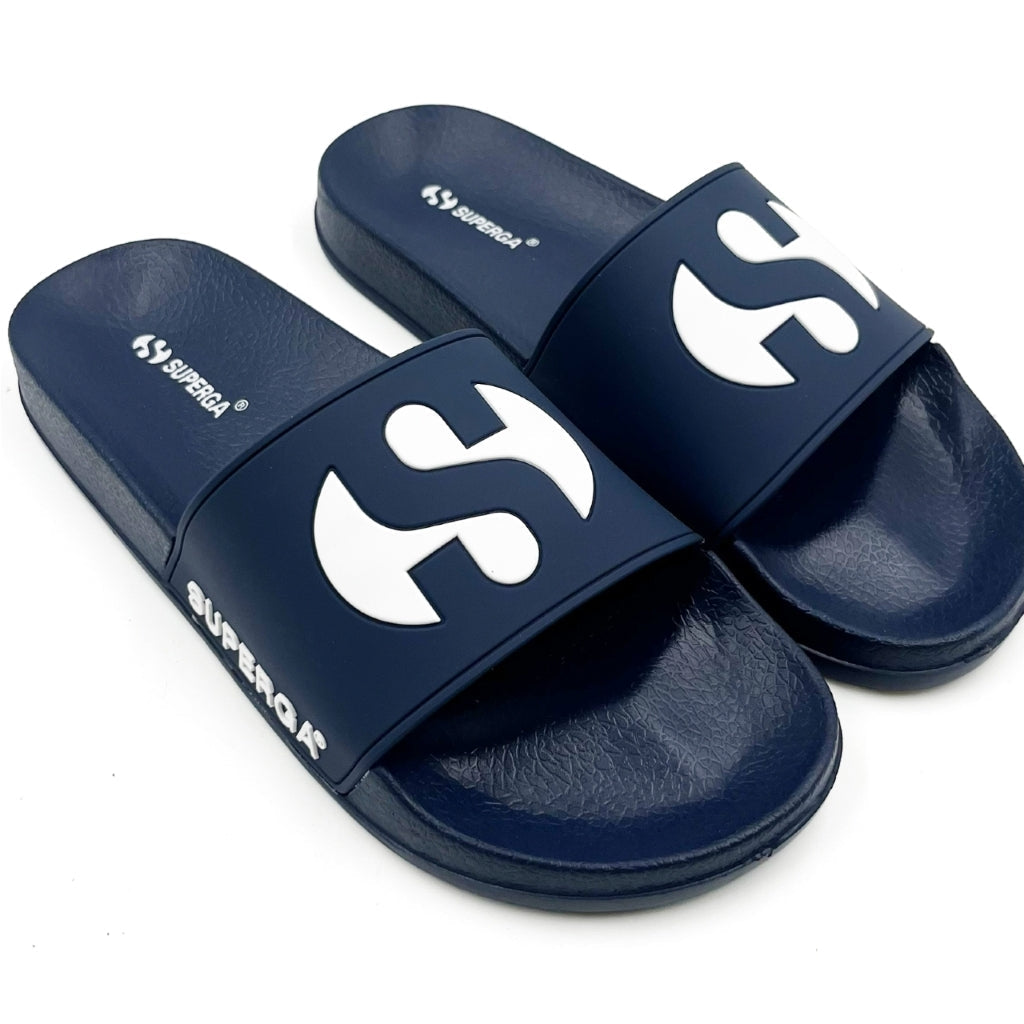 1908 Slide Big Logo - Blue Navy White