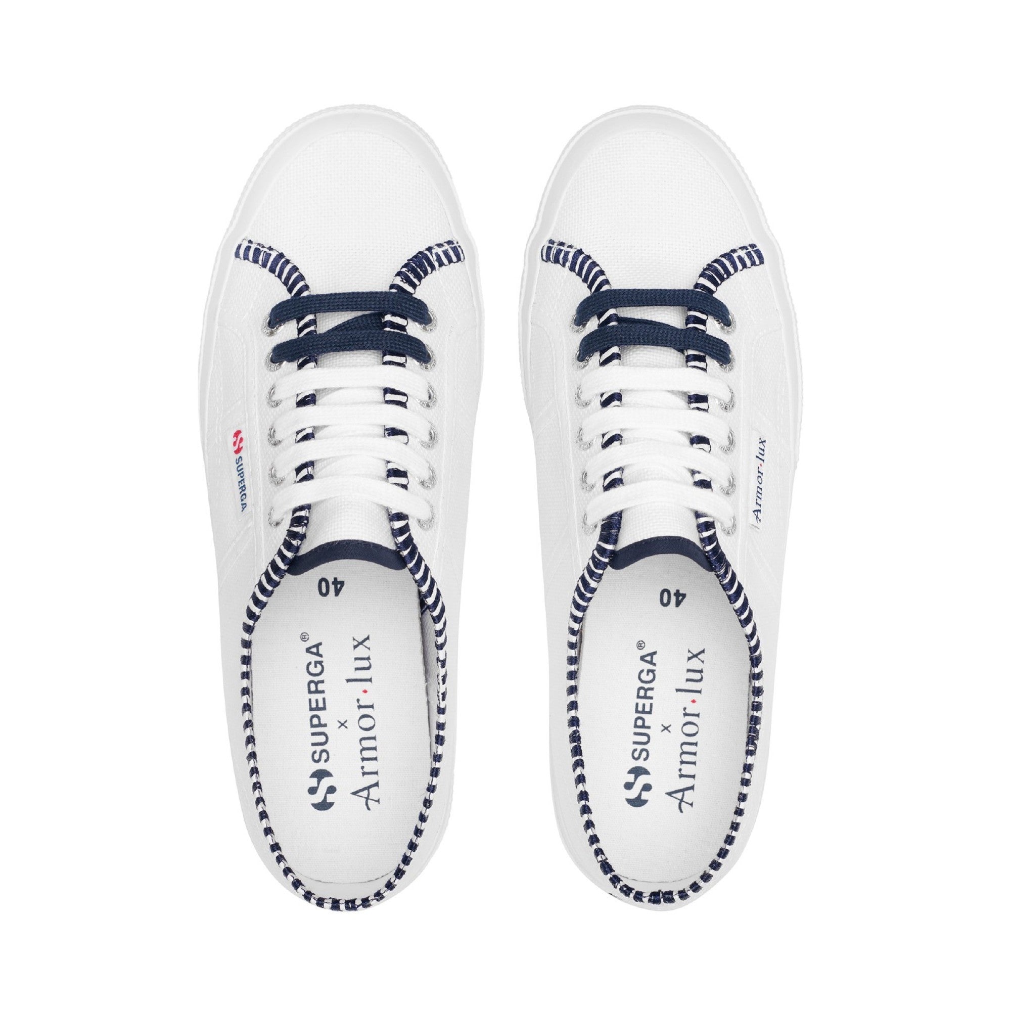 2750 COTTON EMB LINE - WHITE BLUE NAVY