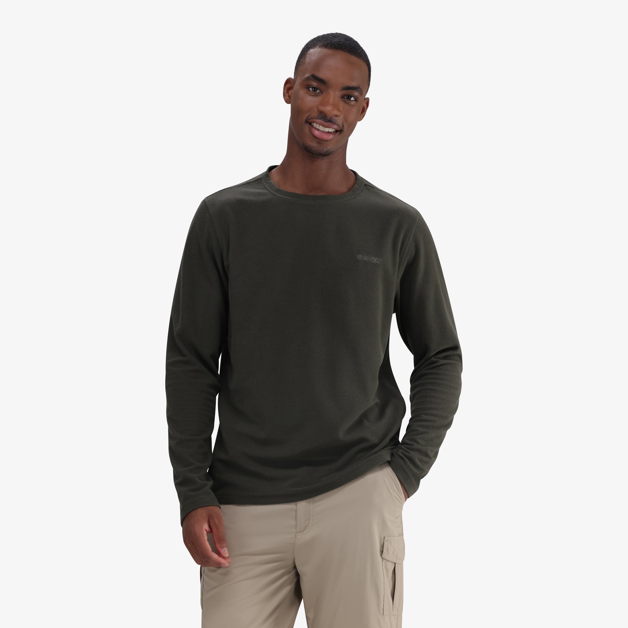 Hi-Tec Men's THERMO-TEC Round Neck Fleece: Cozy, Durable, Versatile Mid-Layer Top
