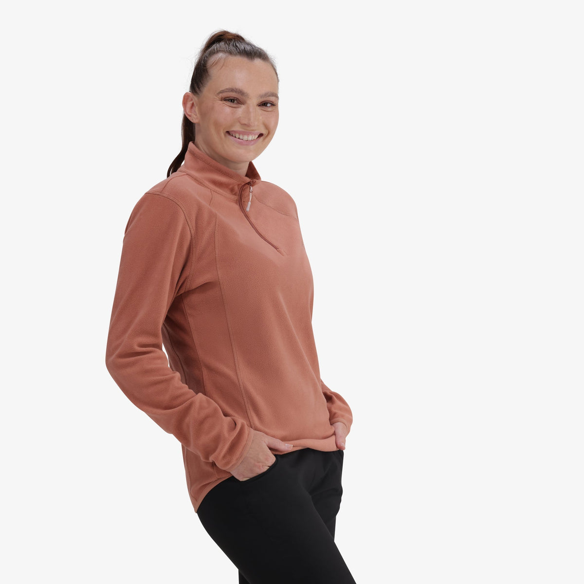 Hi-Tec Women&#39;s Performance Tech 1/4 Zip Microfleece Jacket Warm Layer