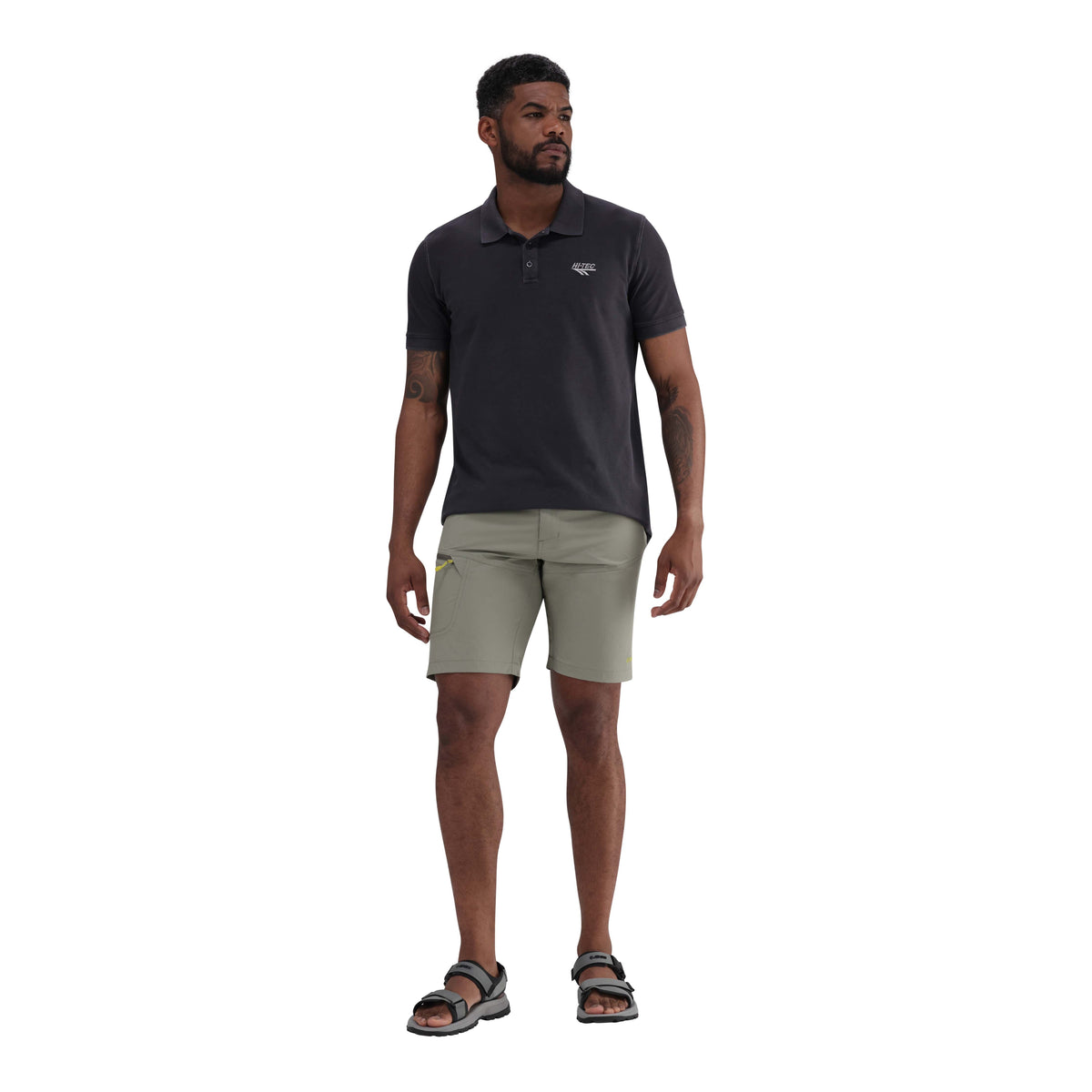 Hi-Tec Venture Men&#39;s Performance Shorts: 4-Way Stretch, UV50, Quick-Dry, Zipped Pockets