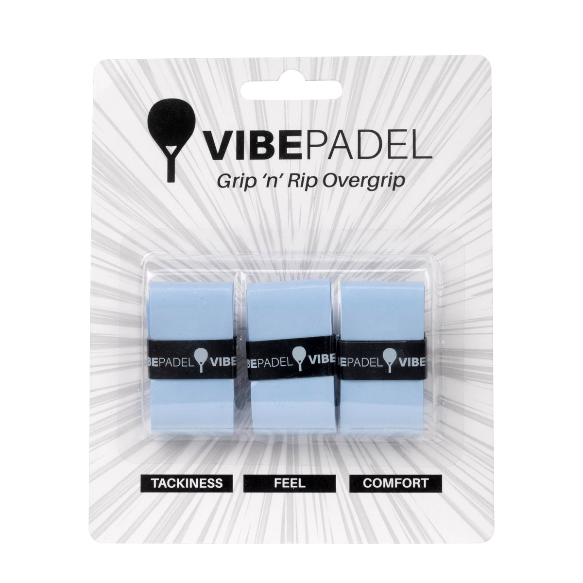 Vibe Padel Grip &#39;n&#39; Rip Overgrips - Sky Blue