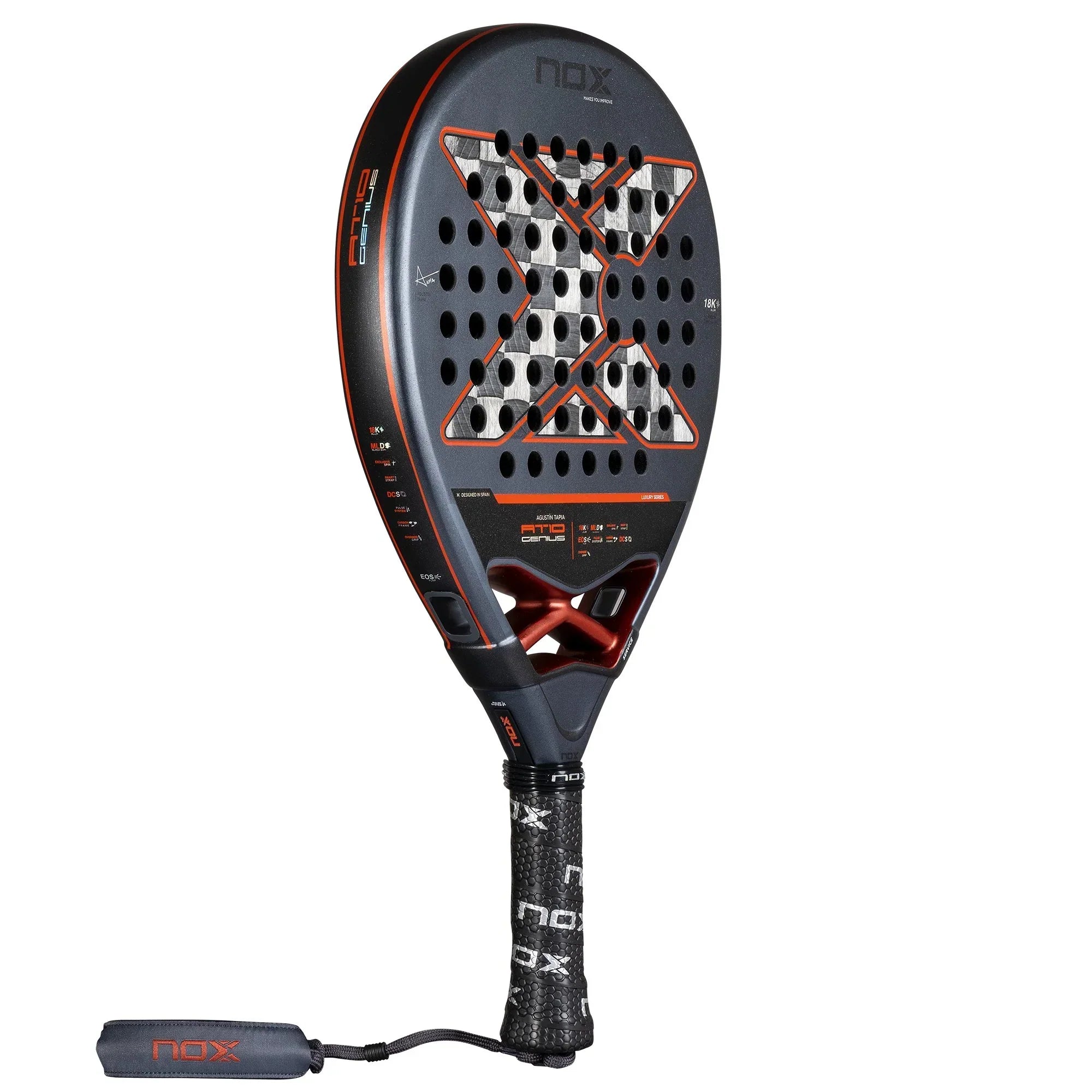 NOX AT10 Genius 18K Alum Padel Racket - Left