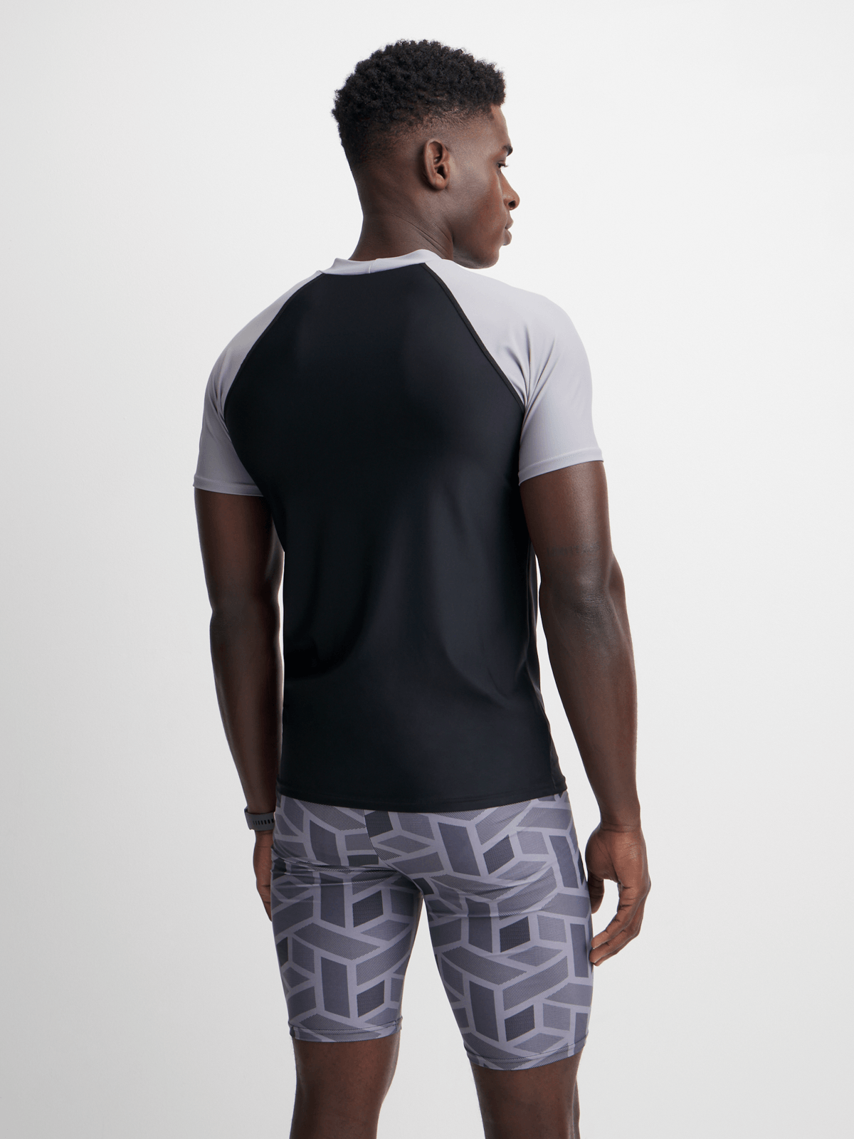 TS KB Men&#39;s All Over Print Grey Performance Swim Jammer Durable