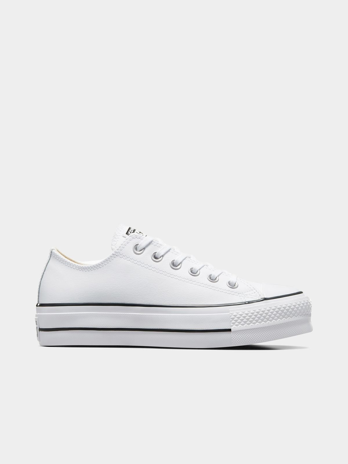 Chic Converse Women&#39;s All Star Lift Leather Platform White Sneakers