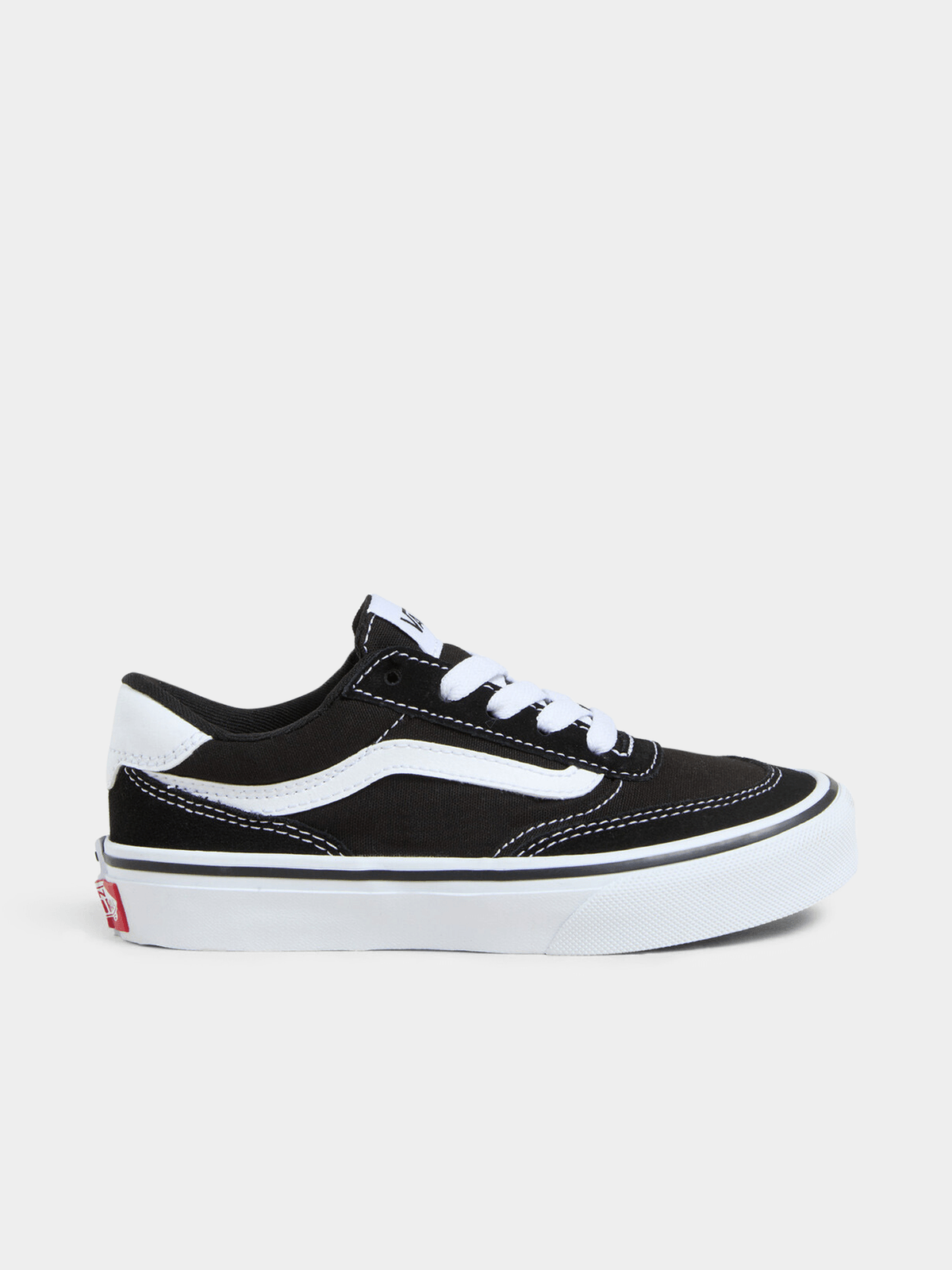 Vans Junior Pre-School Brooklyn Black/White Canvas Sneakers - Classic Low-Top Style
