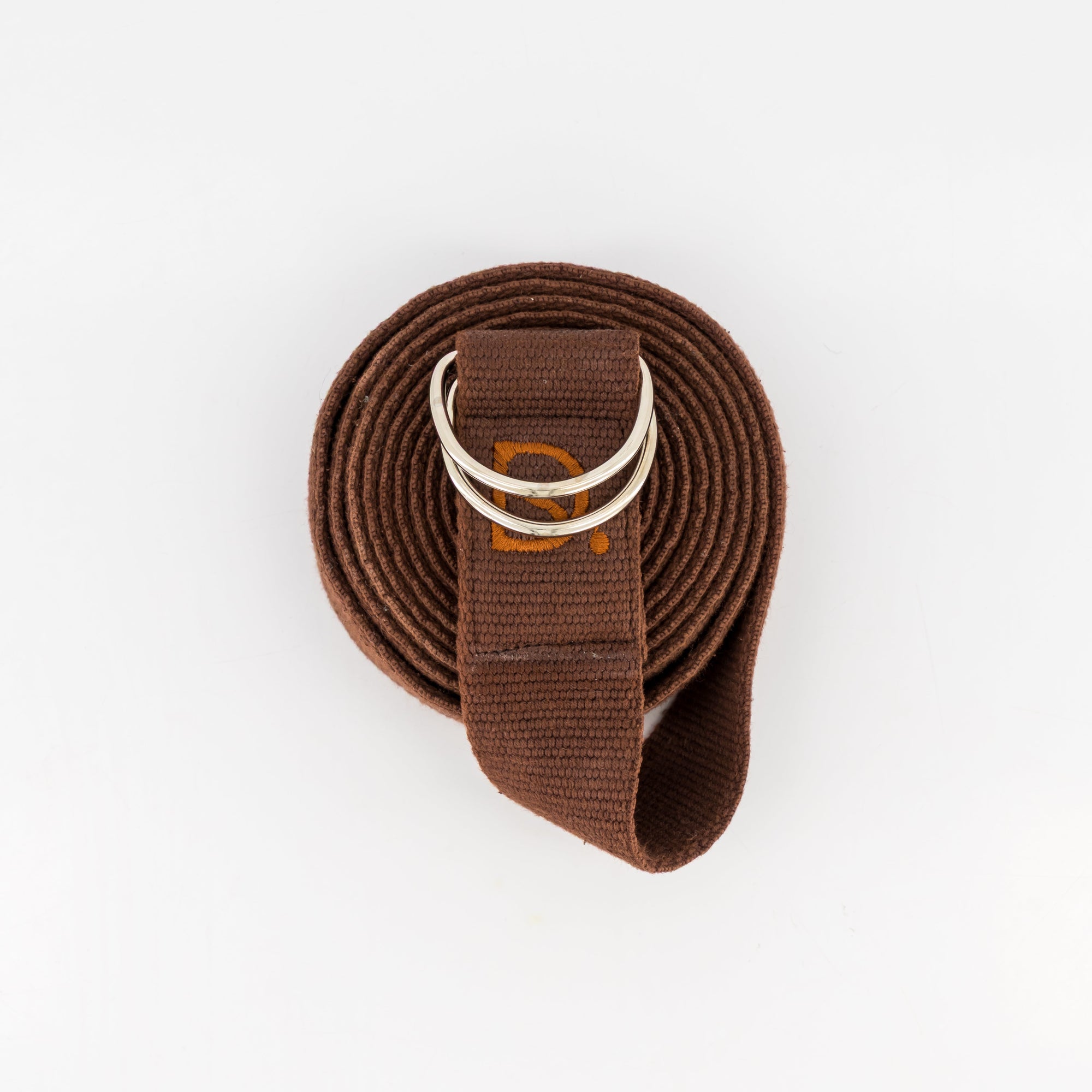 Durable Chocolate Brown Cotton Yoga Strap for Enhanced Flexibility and Pose Accessibility