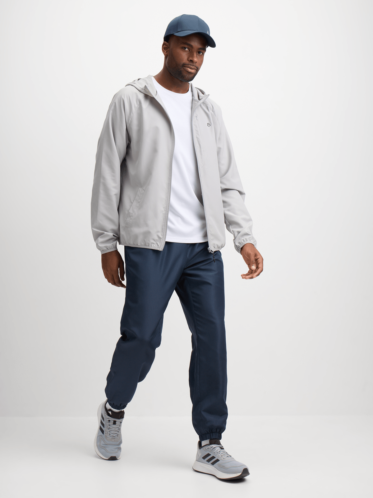 Men&#39;s Legacy Silver Grey Lightweight Quick-Dry Performance Running Jacket