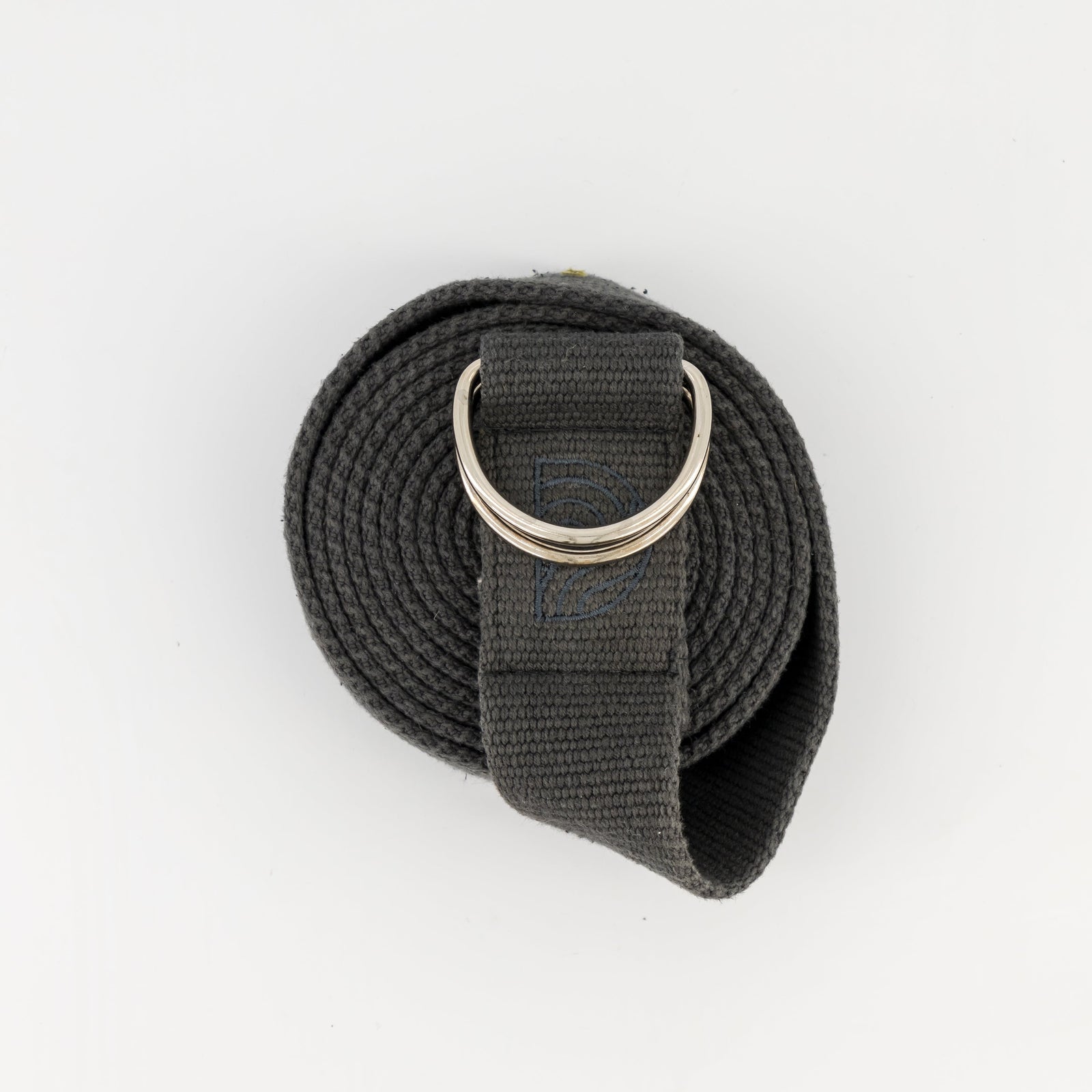 Durable Charcoal Cotton Yoga Strap: Enhance Flexibility, Mobility & Pose Accessibility