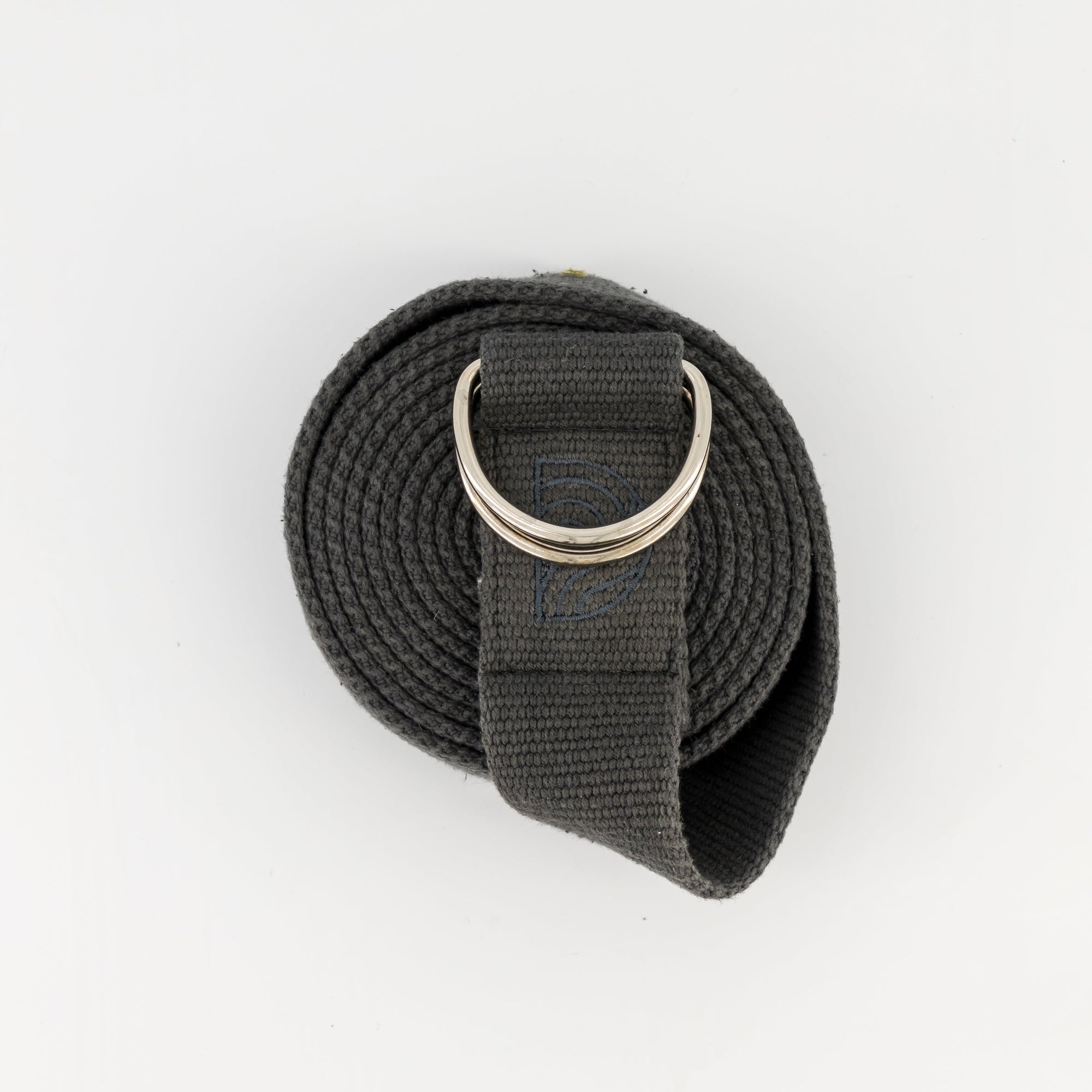 Durable Charcoal Cotton Yoga Strap: Enhance Flexibility, Mobility & Pose Accessibility