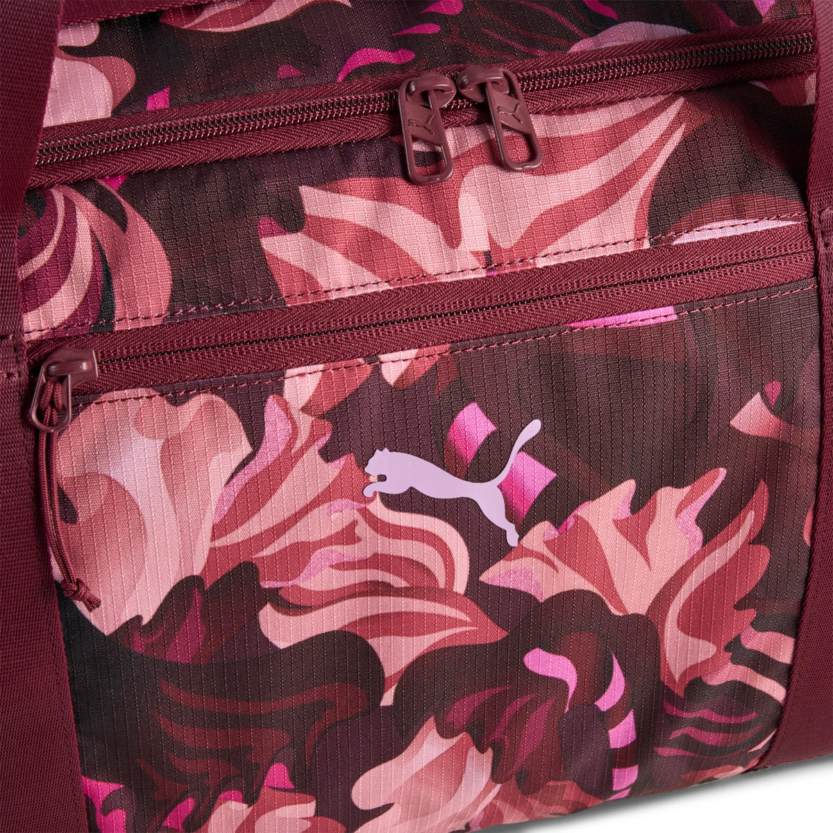 Puma AT ESS Floral Ribbon Barrel Bag Ruby Shimmer