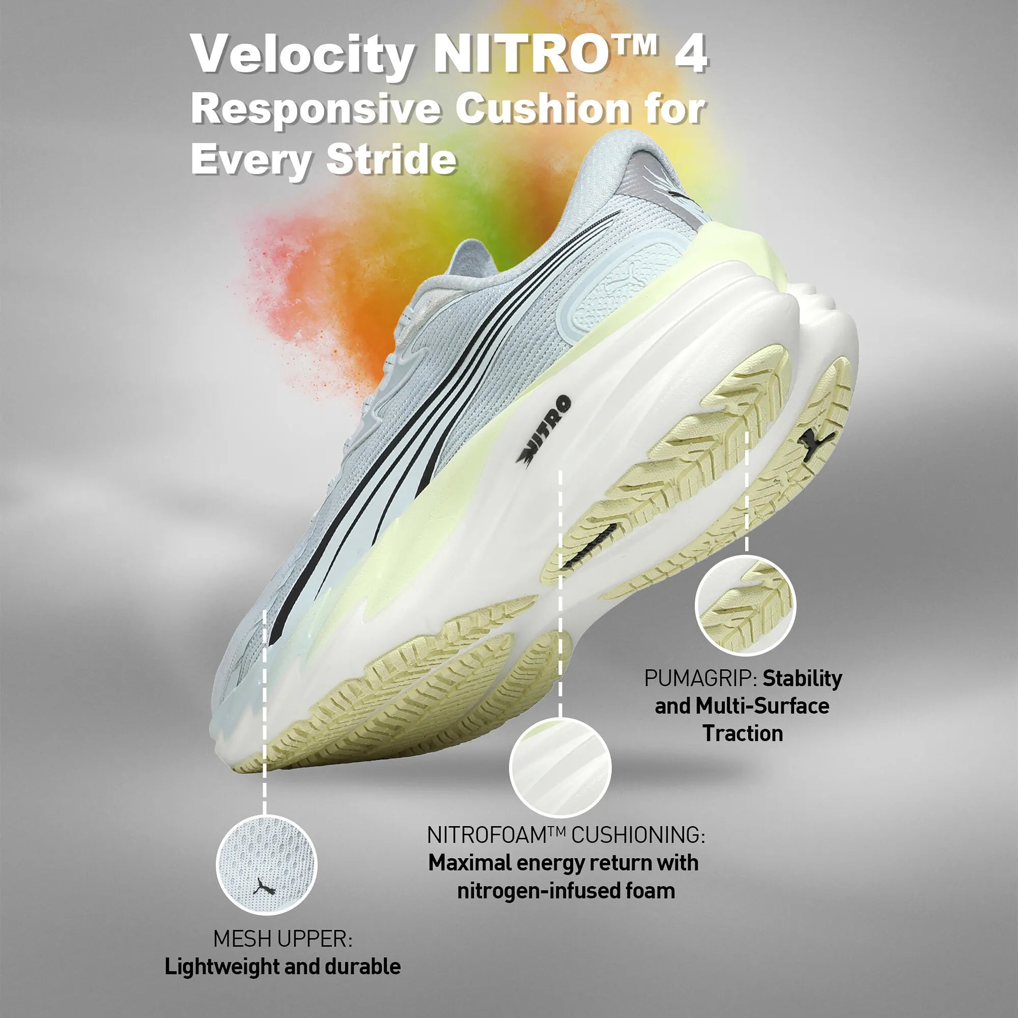 Puma Velocity NITRO 4 Sea Glass-Gold Moon