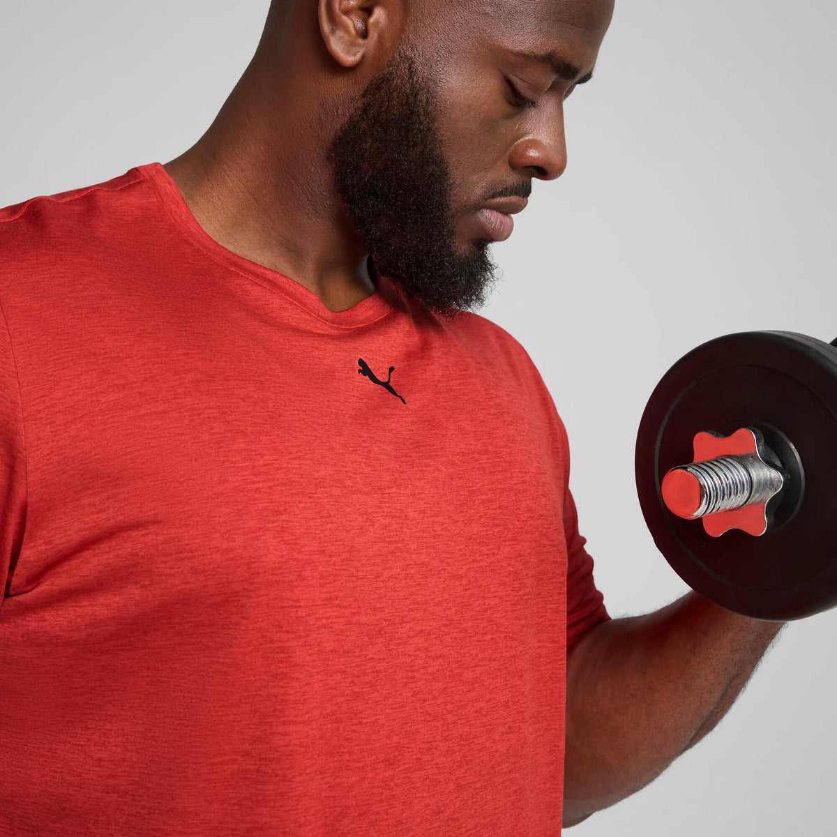 Puma Essentials Heather Cat Tee Red Fire Heather