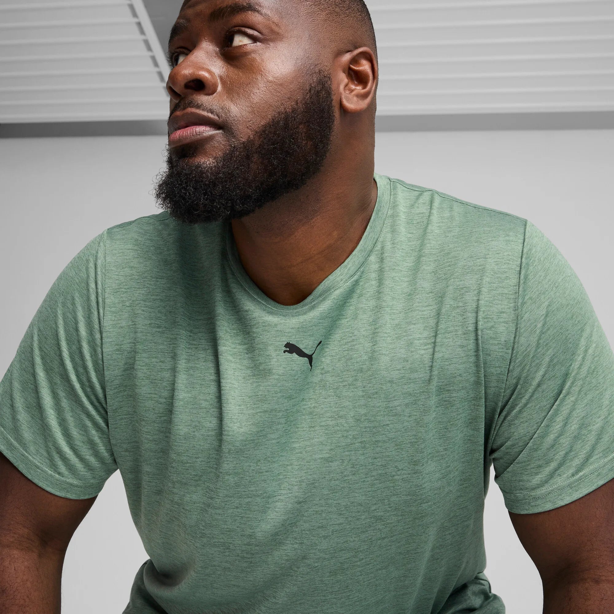 Puma Essentials Heather Cat Tee Green Moon Heather