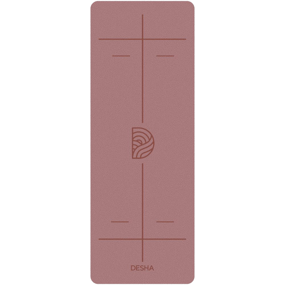 Premium Rose Clay Eco Yoga Mat: Natural Rubber, High-Grip, Alignment for Mindful Practice