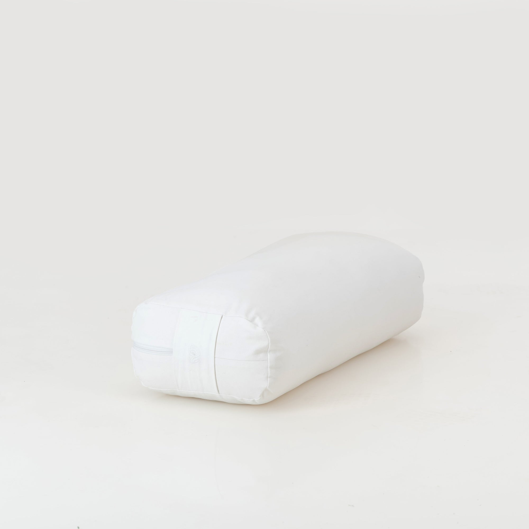 White Rectangle Yoga Bolster Pillow for Restorative Poses, Firm Spine Support
