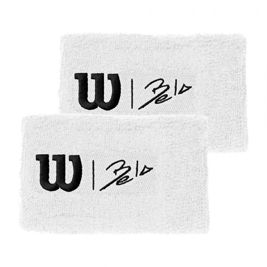 Wilson Bela Extra Wide Wristbands White - 2 pack